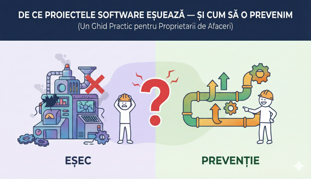 De ce eșuează proiectele software — și cum să previi asta (Ghid pentru antreprenori)