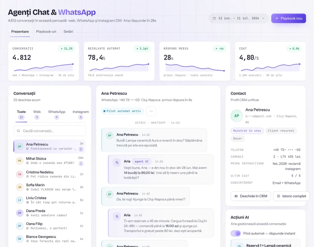 Vellox – chat and WhatsApp agents answering customers